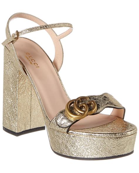 gucci heels with diamonds|gucci gold platform heels.